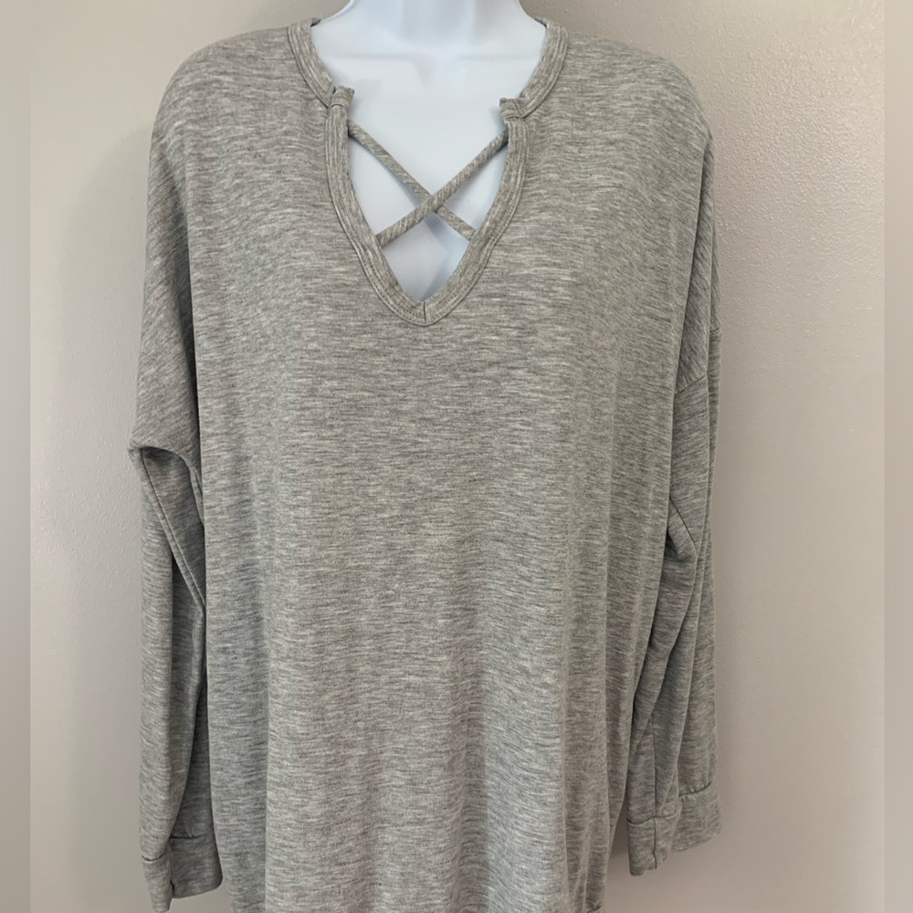 Pulse- Criss Cross Front Lightweight Sweatshirt